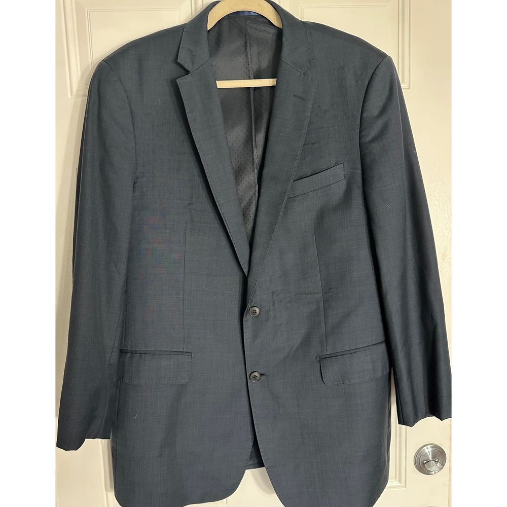Mantoni Suit Jacket Mens Blue Super 140S Virgin Wool Wrinkle Resistant Blazer